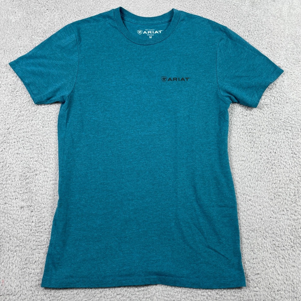 Ariat Made To Last Graphic T-Shirt Mens Medium Teal Heather Short Sleeve Tee